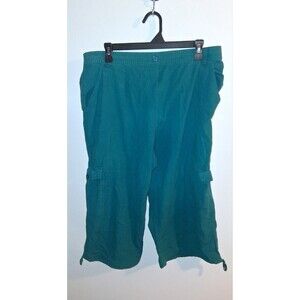 White Stag Teal Straight Leg Pull On Capri Pants Sz XL